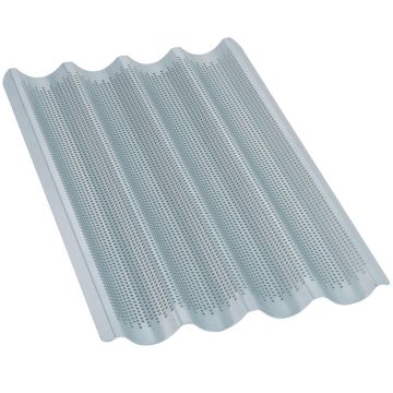 Aluminiumplatte GN1/1, perforiert-geriffelt für Baguettes (530x325x40mm)