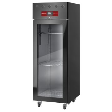 Reifeschrank 600 Liter, belüftet, 1 Glastür, 20xGN 2/1 SCHWARZ (720x800x2010mm)