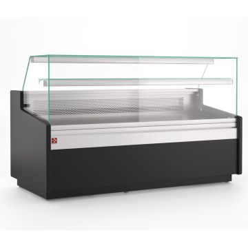 Belüftete Verkaufstheke, mit Reservefach – SCHWARZ (1055x960x1235mm)