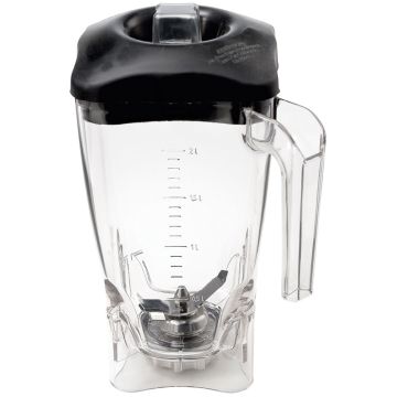 Lexan Becher quadratisch 2 Liter  mit Deckel und Messe (2 Klingen) [BAB-LXQ-OCC]