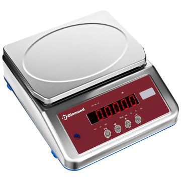 Elektronische Waage aus Edelstahl, 16Kg x 1g, IP68 (255x300x105mm)