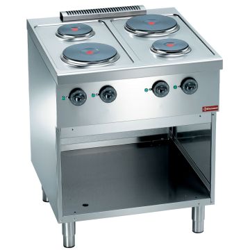 Elektroherd 4 runde Herdplatten auf offenem Unterbau (700x700x850mm)
