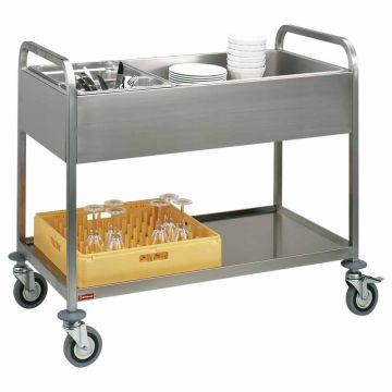 Abräumwagen Inox, 3x GN 1/1, obere Ablage (1170x630x940mm)