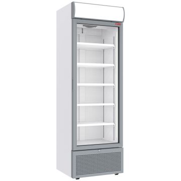 Positive Kühlvitrine 494 Liter WEISS mit Leuchtkasten (680x652x2130mm)