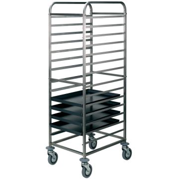 Tablettwagen für Bleche 20x 600x400, Abstand 75 mm (458x625x1838mm)