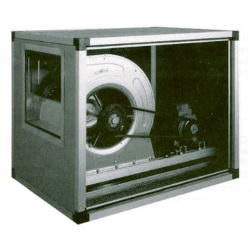 Zentrifugalventilator mit Gehäuse, isoliert, Riemenantrieb, 2 Geschwindigkeiten, 4500 m³/h (650x900x650mm)