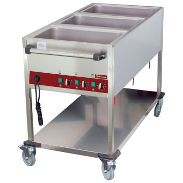 Wärmewagen 3x GN 1/1 H 150 mm, 3 Temperaturen (1300x650x900mm)