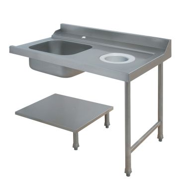 Einlauftisch "rechts" (alle Modelle) (1600x715x850mm)