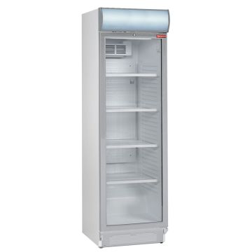 Belüftete Vitrine T° positiv, 380 Liter, mit Leuchtkasten