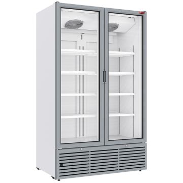 Positive Kühlvitrine 1142 Liter, 2 Drehtüren - WEISS (1200x736x2009mm)