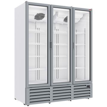 Positive Kühlvitrine 1455 Liter, 3 Drehtüren - WEISS (1600x736x2050mm)