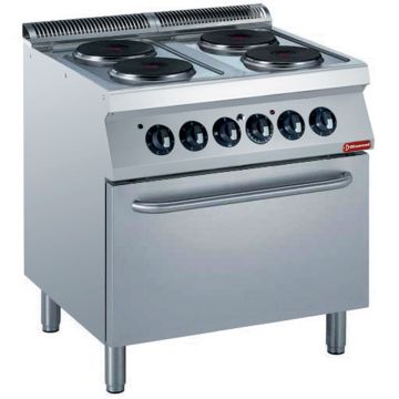 Elektro Plattenherd, 4 Kochplatten, Elektrobackofen GN 2/1 (800x700x850mm)