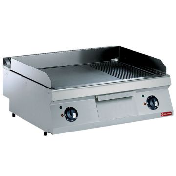 Elektro Grillplatte, 2/3 glatt - 1/3 gerillt -TOP- (800x700x250mm)