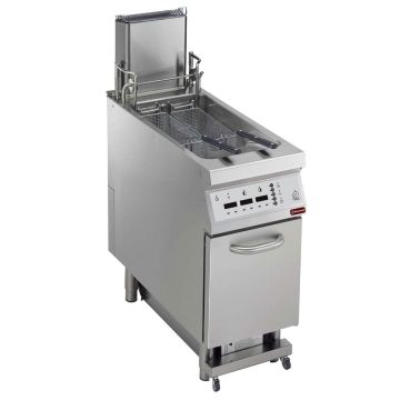 Elektrische Fritteuse 23 Liter Tank S/ARM " Ölfilterung" + Lift+Automatikkochen, "DIGIT"  (400x900x850mm)