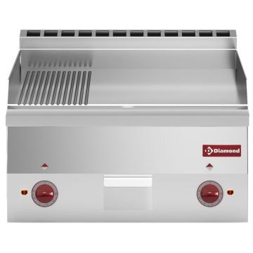 Elektro Grillplatte 2/3 glatt und 1/3 gerillt -Top- (600x600x280mm)