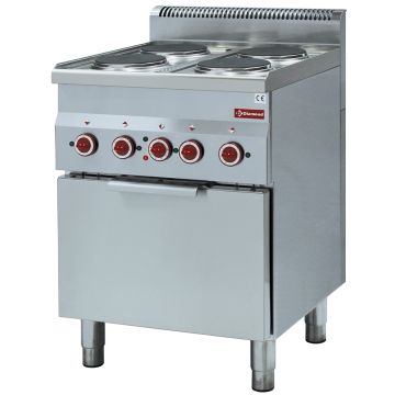 Elektroherd 4 Kochplatten und Konvektionsbackofen GN 2/3 (600x600x850mm)