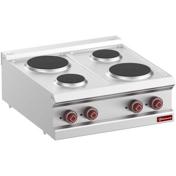 Elektro Plattenherd mit 4 runden Platten - Top- (700x700x250mm)