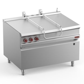 Elektro-Kippbratpfanne, Becken aus Edelstahl 120 Lit., auf Unterbau (1200x900x850mm)