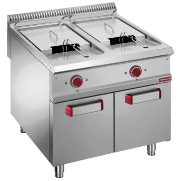 Elektro-Fritteuse 2 Becken, 21 Lit., auf Unterschrank
