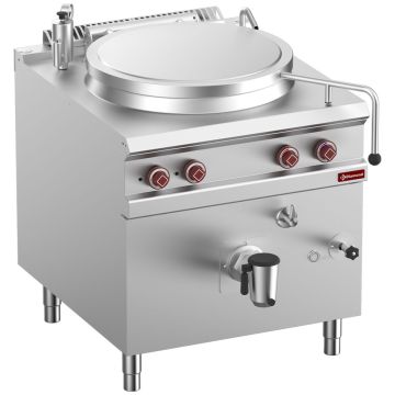 Gas-Kochkessel, Becken 150 Lit., direkt beheizt, auf Unterbau (800x900x850mm)