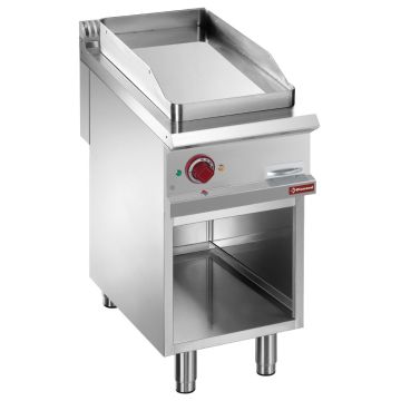 Elektro-Grillplatte, glatt, Modul 1/2, offener Unterbau (400x900x850mm)