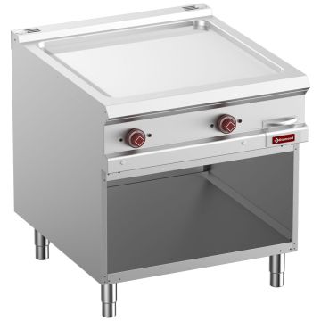 Elektro-Grillplatte, glatt, verchromt, Modul 1/1, offener Unterbau (800x900x850mm)