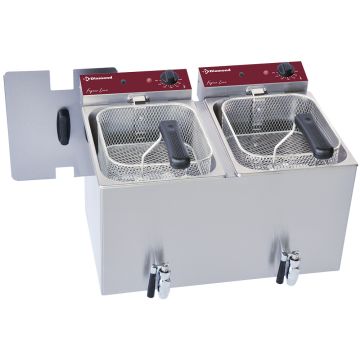 Elektro Tischfriteuse 2x 8 Liter + Ablasshahn (545x445x350mm)