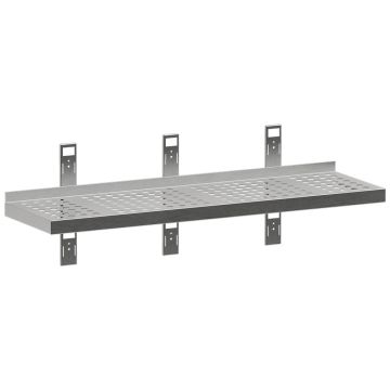 Perforiertes Wandregal mit 3 Konsolen und 3 Wandschienen  (1200x300x40mm)
