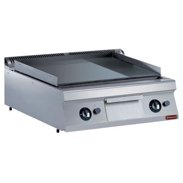 Gas Grillplatte 2/3 glatt und 1/3 gerillt -TOP- (800x900x250mm)