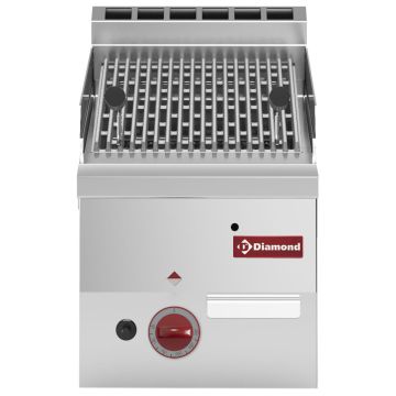 Gas Lavasteingrill mit Rost aus Gusseisen -Top- (300x600x280mm)
