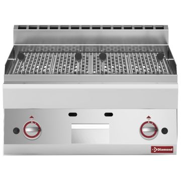 Gas Lavasteingrill, Rost aus Gusseisen -Top- (700x650x280mm)