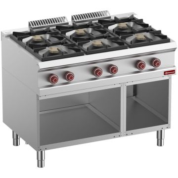 Herd bestehend aus: 6 brenner & unterbau offen (1100x700x850mm)