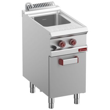 Gas-Nudelkocher, 1 Becken, 26 Lt. (s/Körbe) auf Unterbau (400x700x850mm)