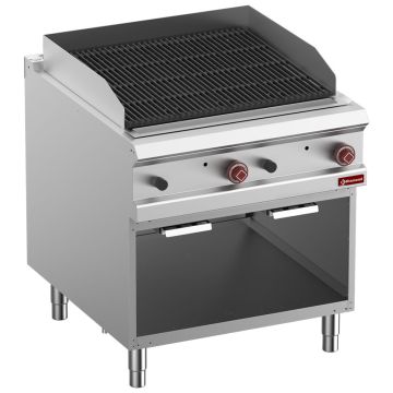 Lavasteingrill, Modul 1/1, Rost "2 faces" aus Gusseisen, offener Unterbau (800x900x850mm)