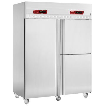 Kühl und Fischschrank 700+350 & 350 Lit. 3 Türen GN 2/1 & 1/1, Auf Rädern (1440x850x2070mm)