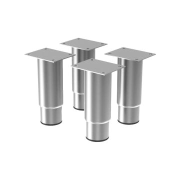 Set mit 4 verstellbaren Edelstahlfüßen (h.125mm) (90mm)