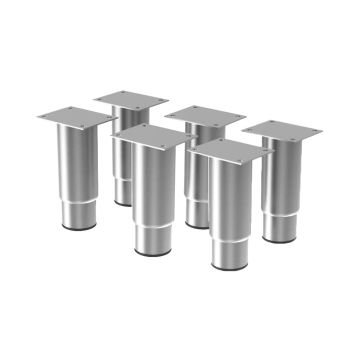 Set mit 6 verstellbaren Edelstahlfüßen (h.125mm) (90mm)