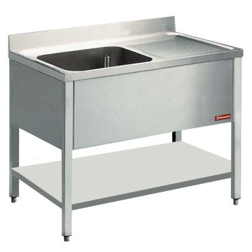 Spültisch 1 Becken und 1 Abtropffläche (1200x600x880mm)
