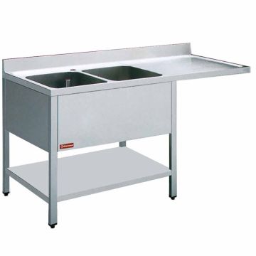 Spültisch 2 Becken und 1 Abtropffläche (1600x700x880mm)