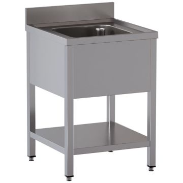 Spültisch mit 1 Becken und Unterboden (600x600x850mm)