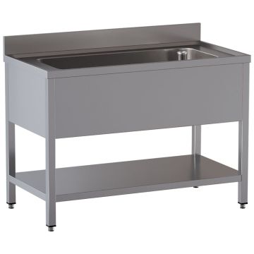 Spültisch 1 Becken  950x500xh350, mit Unterboden (1200x700x850mm)