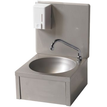 Handwaschbecken mit Seifenspender, Wandmontage 500ml (330x330x500mm)