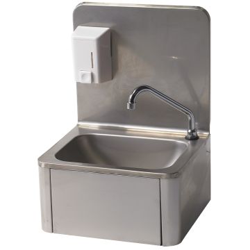 Handwaschbecken mit Seifenspender 500 ml, Wandmontage (400x340x560mm)
