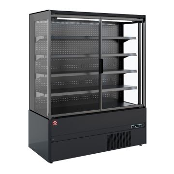 Wand-Kühlmöbel, Selbstbedienung, Flügeltüren - FULL BLACK (1310x665x1920mm)