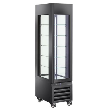 Volle Vitrine 260 Lt., 5 Glasstufen, belüftet -ICE CREAM & PASTRY - SCHWARZ (450x650x1900mm)