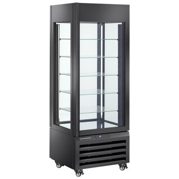 Volle Vitrine 440 Lt., 5 Glasstufen, belüftet - ICE CREAM & PASTRY - SCHWARZ (700x650x1900mm)