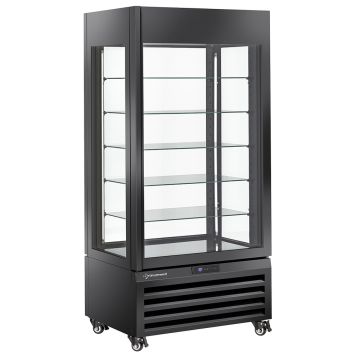 Volle Vitrine 600 Lt., 5 Glasstufen, belüftet - ICE CREAM & PASTRY - SCHWARZ (900x650x1900mm)