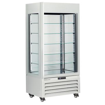 Volle Vitrine 600 Lt., 5 Glasstufen, belüftet - ICE CREAM & PASTRY - WEISS (900x650x1900mm)