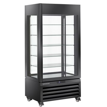 Volle Vitrine 600 Lt., 5 Glasstufen, belüftet -  PASTRY - SCHWARZ (900x650x1900mm)