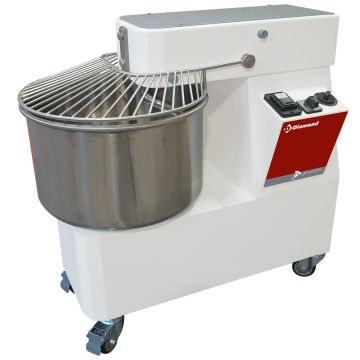 Spiralkneter 53 Liter, 2 Geschwindigkeiten,Timer, auf Rädern